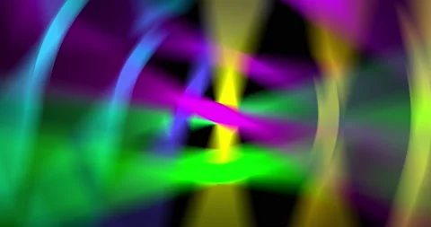 Iridescent blurred rays of light are moving on a dark background. Stock Footage 212459939