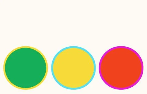 Iridescent bright circles on a white background with a place for your text... Stock Illustration