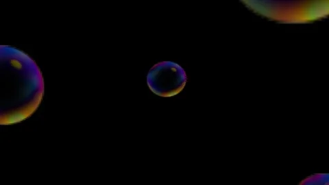 Iridescent bubbles animation with rainbow sheen. Iridescent bubbles floatin.. Stock Footage 337133956