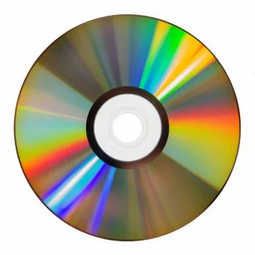 Iridescent cd rom on white background Stock-Fotos