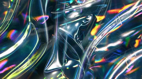 Iridescent Chrome Ribbons Background Seamless Loop Видео 344657968
