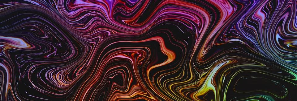 Iridescent chrome wavy gradient abstract background. Liquid metallic rainbow Stock Illustration