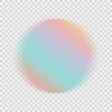Iridescent Circle Pastel Gradient With Grainy Texture on Transparent Background Stock Illustration