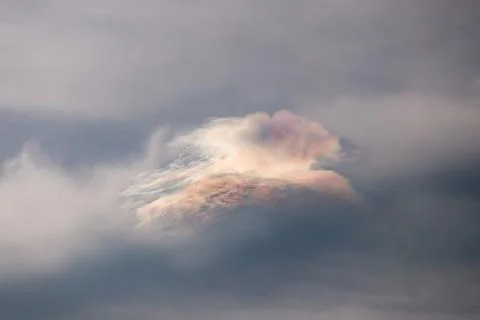 An iridescent cloud in Alhambra Stock Photos