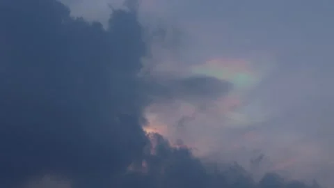 Iridescent Clouds Drifting Slowly Across The Evening Sky In A Time Lapse Stock Footage 342324657