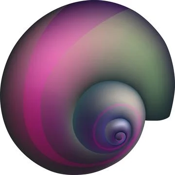 Iridescent colored shell Illustrazione stock