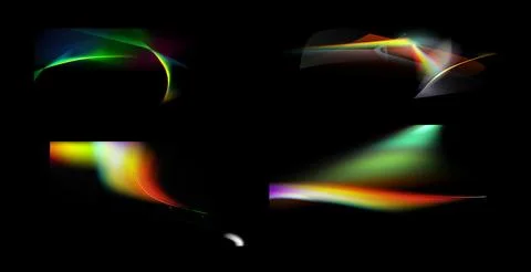 Iridescent crystal leak glare reflection effect. Optical rainbow lights, glare 스톡 일러스트