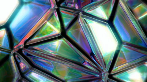 Iridescent crystal surface abstract motion background seamless loop Stock Footage 68892806