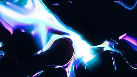 Iridescent Fluid Chrome Liquid Metallic Abstract Background Stock Illustration