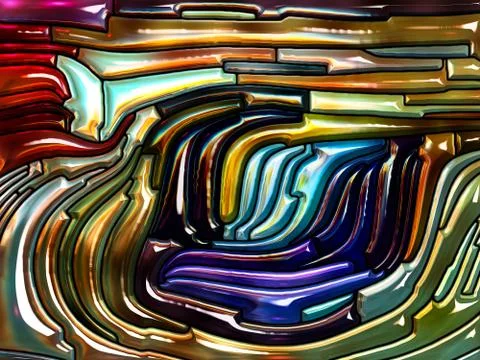 Iridescent Glass Processing Stock Illustration