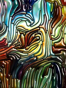 Iridescent Glass Stream Stock Illustration