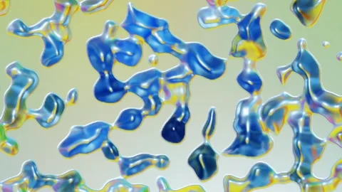 The iridescent glossy surface is deformed by waves. Looping animated background. Stock Footage 253288893