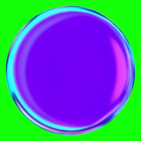 Iridescent Glowing Sphere Green Screen Animation Loop Stock Footage 340988934