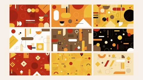 Iridescent Gradient with Flowing Background Set Stock Illustration