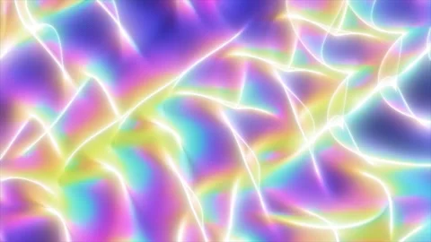 Iridescent Holographic Neon Wave Loop 스톡 동영상 338239617