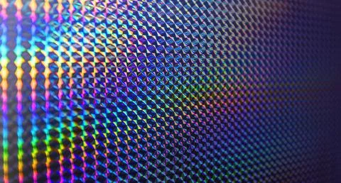 Iridescent holographic surface creating dynamic rainbow light reflections Stock Illustration