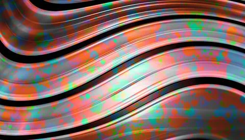 Iridescent Holographic Wave Background with Multicolor Glitch Texture Stock Illustration