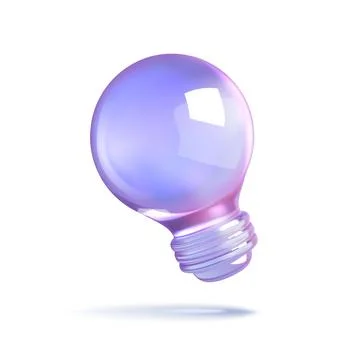 Iridescent Light Bulb on White Background Stock Illustration