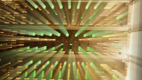 Iridescent light from knobs and sliders in studio equipment Video stock 105925762