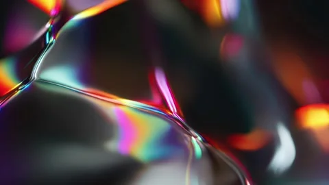 Iridescent Liquid Chrome Surface With Neon Highlights Stock Footage 328273145