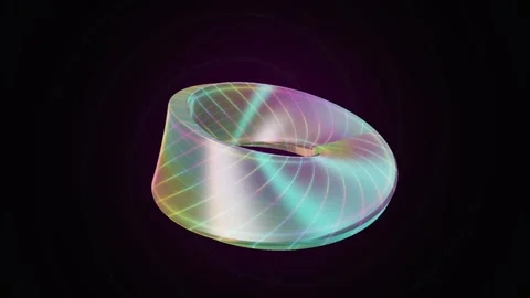 Iridescent Mobius Strip 3D Seamless Loop Animation Background 스톡 동영상 347052684