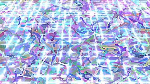 Iridescent Mosaic Pattern with Glowing Light Flares Stock Footage 338392799