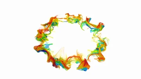 Iridescent multicolored particle shockwave explosion alpha copy space 4k 60 fps Stock Footage 115532694