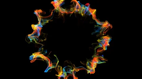 Iridescent multicolored particle shockwave explosion alpha copy space 4k 60 fps Stock Footage 115545029
