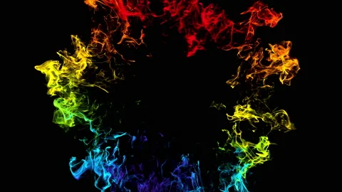 Iridescent multicolored shockwave particle explosion alpha copy space 4k Stock Footage 164872838