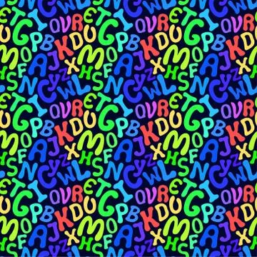 Iridescent pattern with characters Stock Illustration