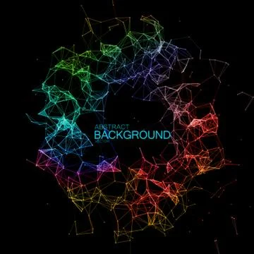 Iridescent Plexus Lines And Particles Background. Stock Illustration
