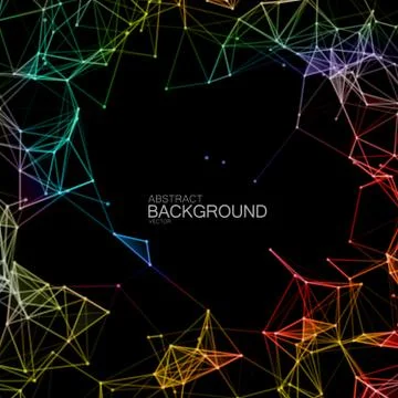 Iridescent Plexus Lines And Particles Background. Stock Illustration