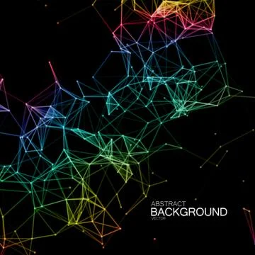 Iridescent Plexus Lines And Particles Background. Stock Illustration