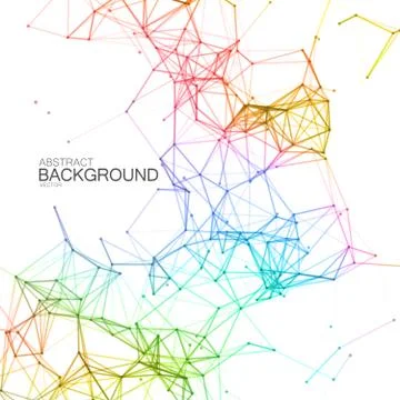 Iridescent Plexus Lines And Particles Background. Stock Illustration