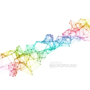 Iridescent Plexus Lines And Particles Background. Stock Illustration