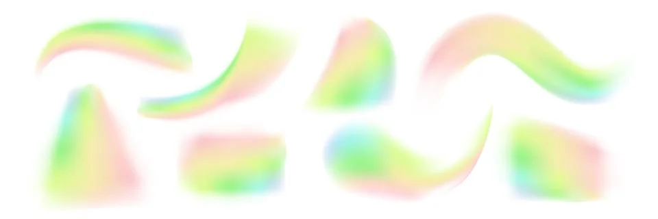 Iridescent rainbow light prism effect. Holographic reflection, watercolor Stock Illustration