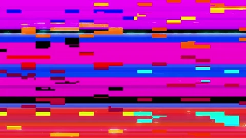 The iridescent rectangular elements of the glitch background freeze. Stock Footage 235544974
