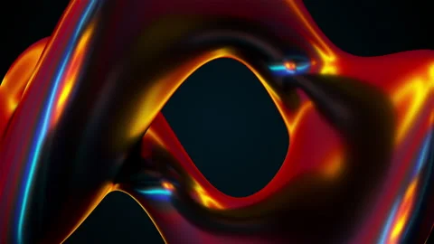 Iridescent shape, computer generated. 3d render amorphous background Stock Footage 149180308