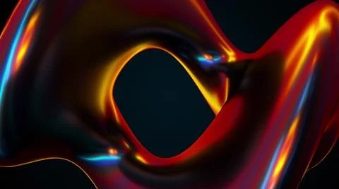 Iridescent shape, computer generated. 3d render amorphous background Illustrazione stock