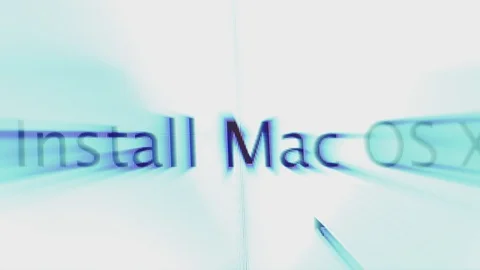 Iridescent sign Install Mac Os X sign on Apple iMac computer Stock Footage 103877522