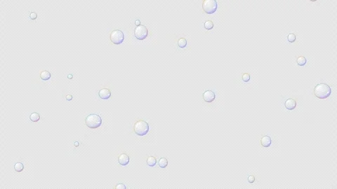 Iridescent Soap Bubbles Floating Overlay with rainbow surface swirls 4K Alpha Vídeos de archivo 346125992