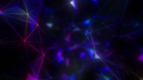 Iridescent sparkling neon composition of intersecting lines connected by dots Stock Footage 161689527