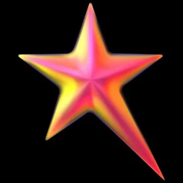Iridescent star realistic 3D vector, red orange gradient space galaxy emoji Ilustración de archivo