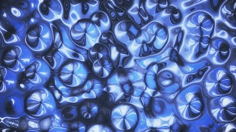 Iridescent texture of wavy vibrant surface with moving ripples. Blue, azure and Stock Footage 129720645