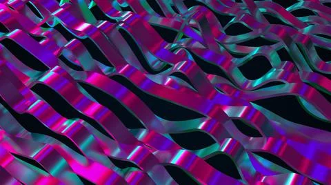 Iridescent wave lines Stock Illustration
