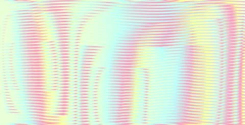 Iridescent wavy abstract background with lined rounded shapes. Stock Illustration