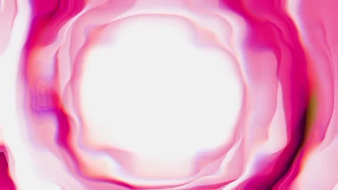 Iridescent wavy circle pink abstract liquid animation with copy space in center. Stock Footage 335137619