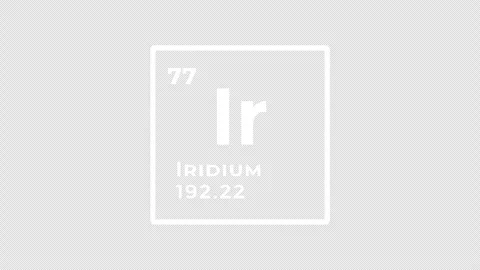 Iridium, chemical element of the periodic table graphic animation. Alpha channel Stock Footage 311320446