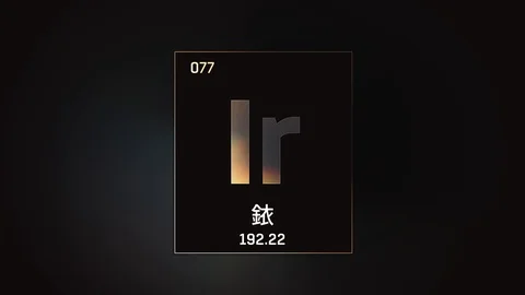 Iridium as Element 77 of the Periodic Table 3D illustration on grey background 库存影片 126454448