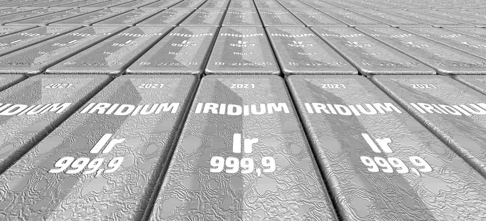 Iridium. Ingots of the highest standard Stock-Illustration